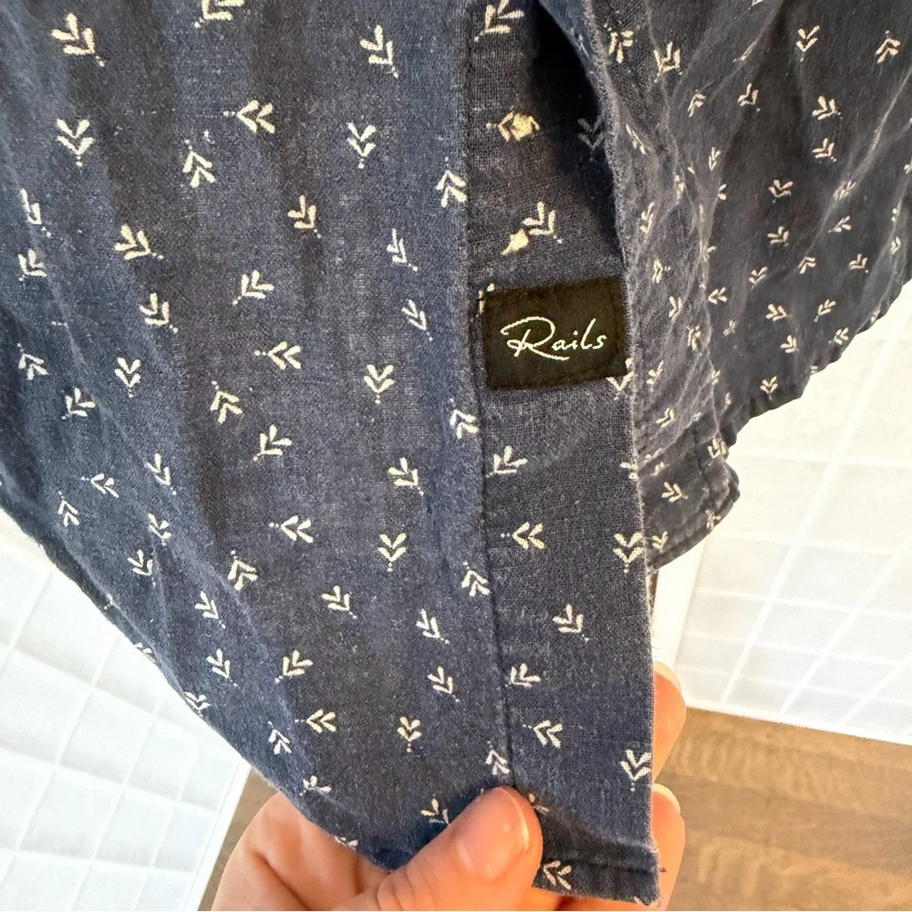 Rails Carson Linen-Blend Shirt Windy Palmate XL NWOT